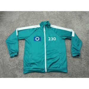 Teal and White Men's Lightweight Jacket